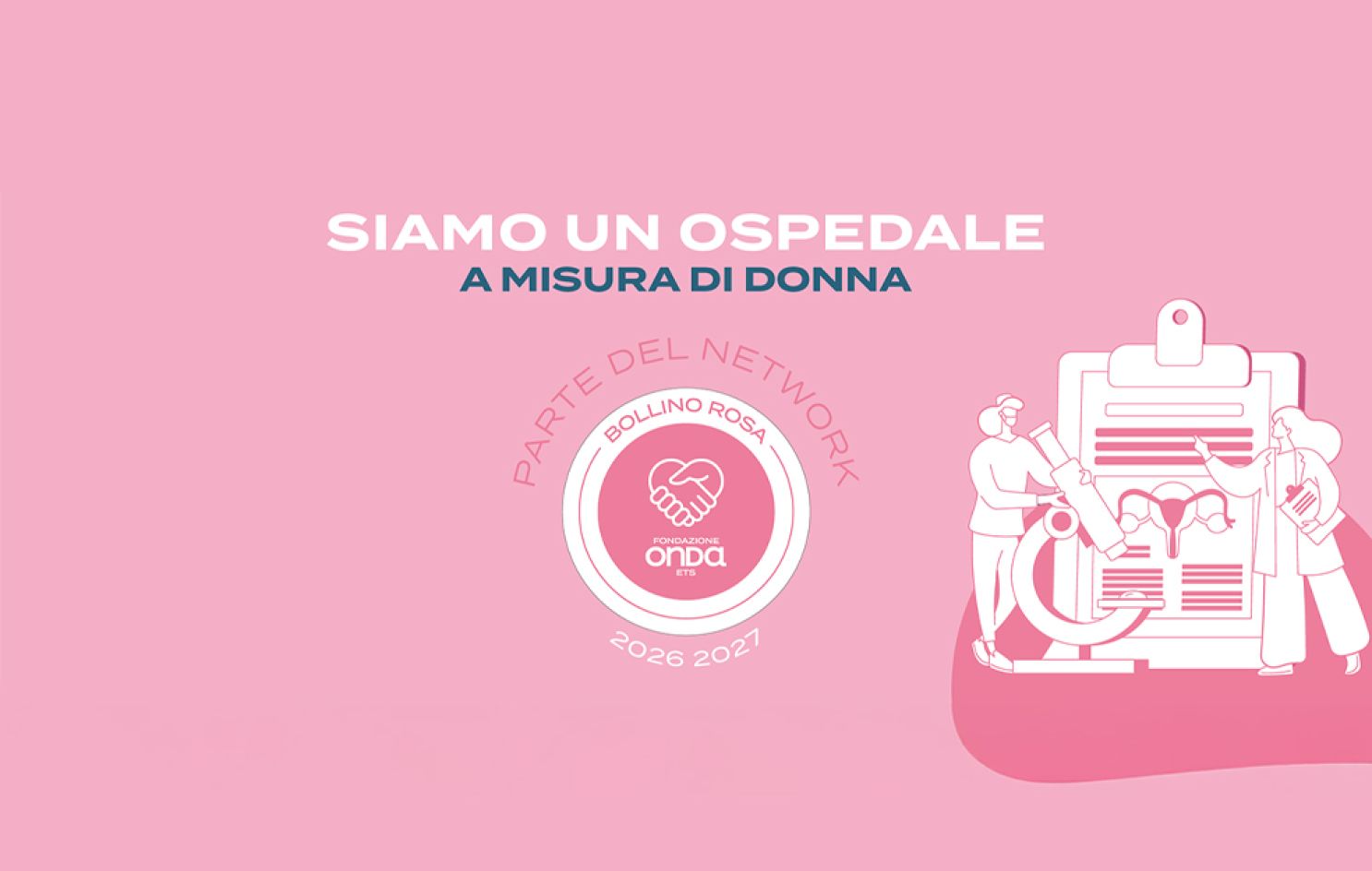 locandina riconoscimento struttura Bollino Rosa da parte di Fondazione Onda